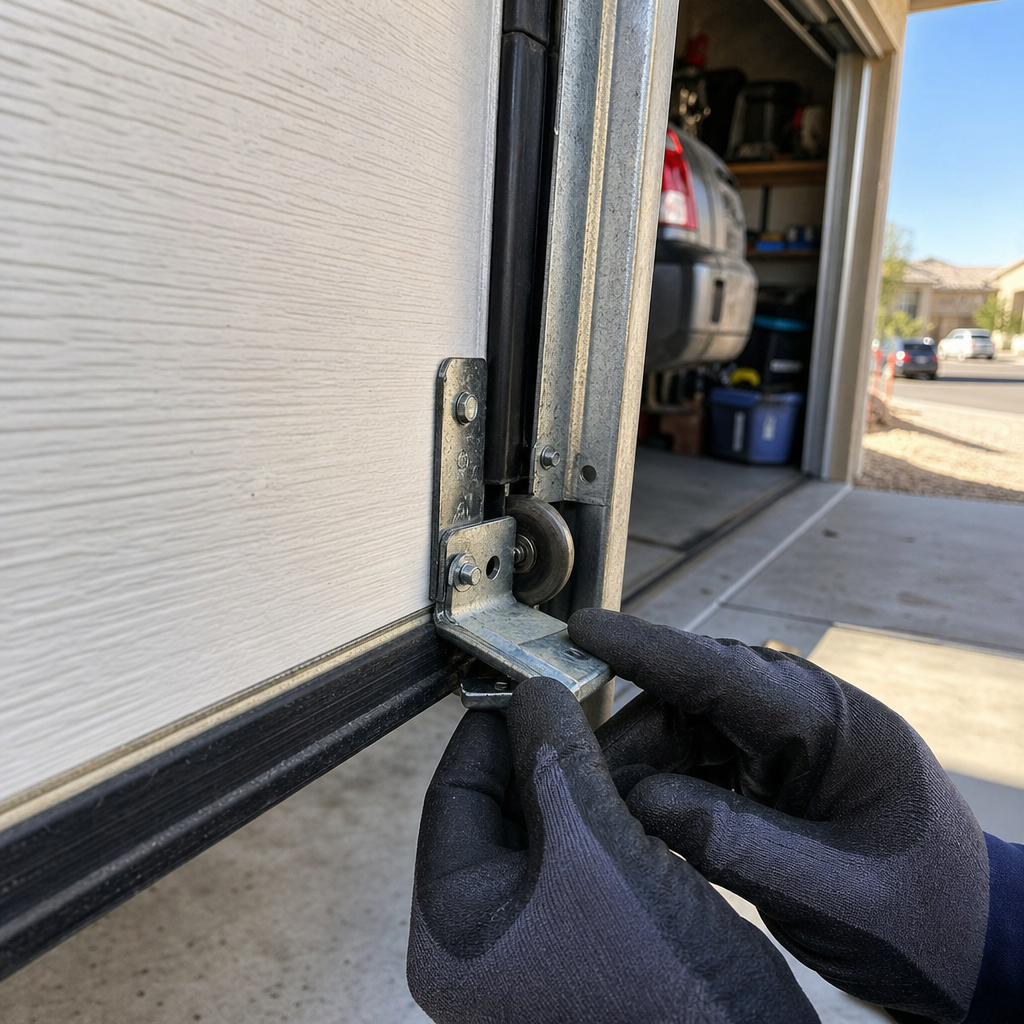 Garage door roller bracket adjustment in Las Vegas, NV